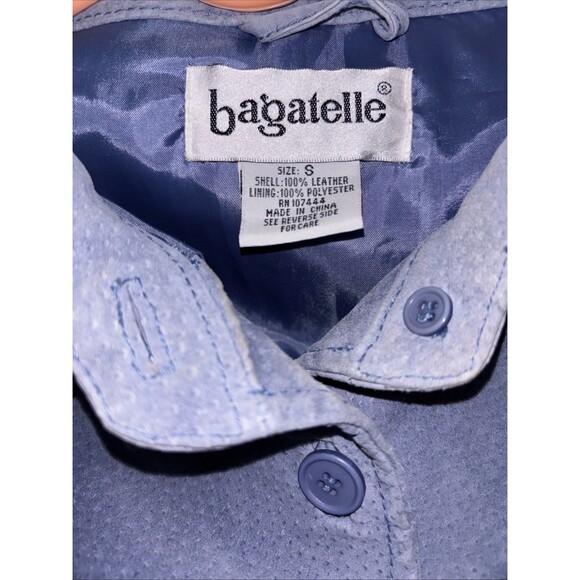 Bagadette 100% Suede Leather Shirt Jacket Women S Periwinkle Blue Button Down - Picture 9 of 10